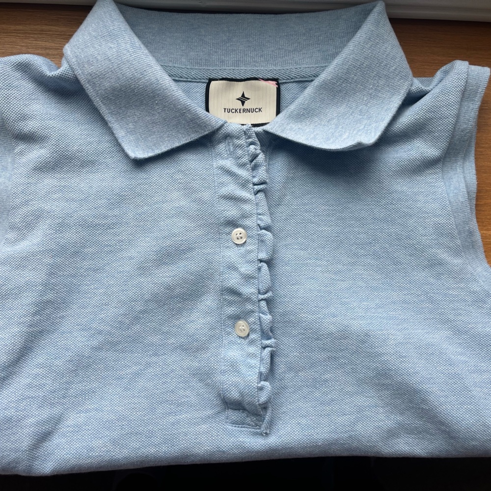 Tuckernuck Light Blue Sleeveless Polo Top